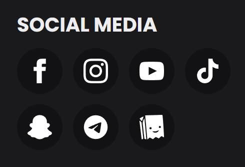 Custom Social Media Icons für die Bandwebseite von Wolken Kino